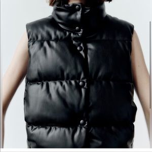 Zara Leather Puffer